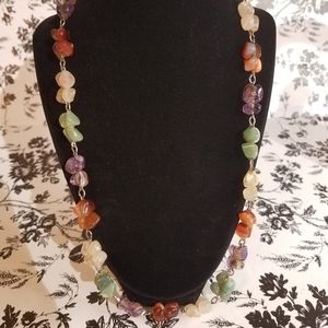 Gemstone Rock necklace jo19